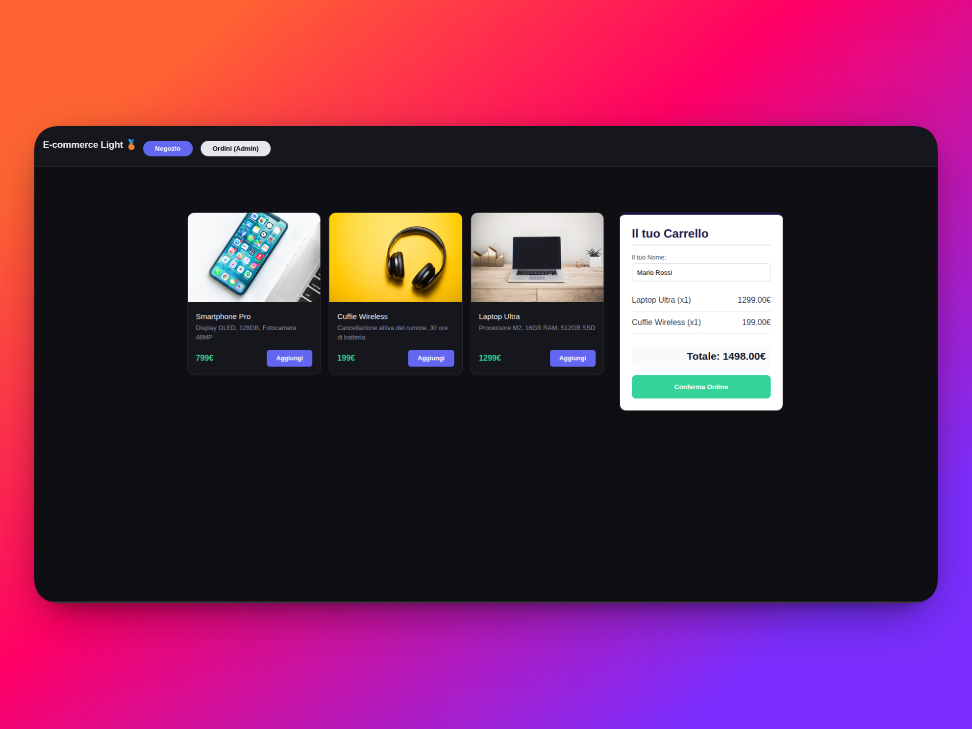 E-commerce Light Preview